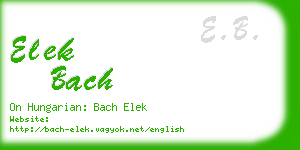 elek bach business card